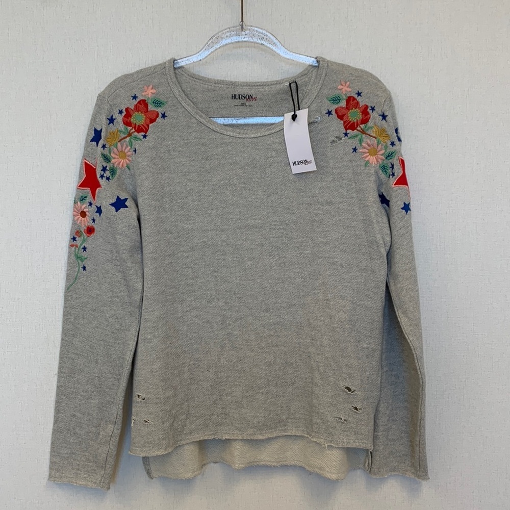 Hudson Kids Embroidered Floral Sweatshirt • Sz XL • NWT!